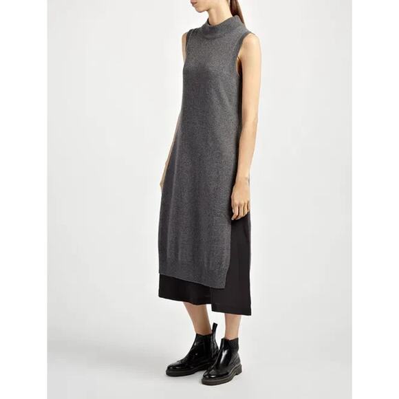 Joseph Dress Medium Navy Joy Wool Cashmere Layering Midi Duster Tunic Minimalist - Picture 2 of 12